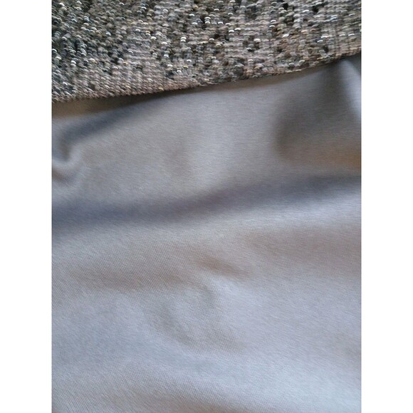 JACKIE JON NEW YORK SILVER LACE FRINGE LINED SHEER  PARTY DRESS W SZ 12 - Picture 13 of 16